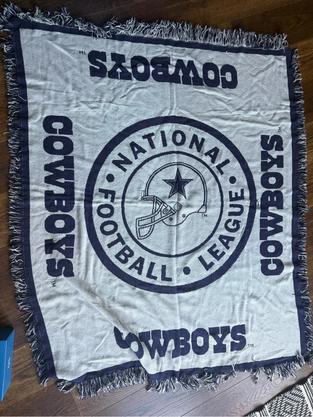 Dallas Cowboys NFL Woven Throw Blanket - Navy & White